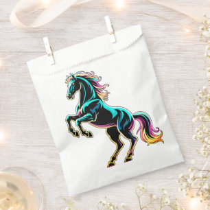 Horse Neon Light Glitch Retro Style Favour Bag