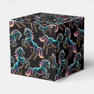 Horse Neon Light Glitch Retro Style Favour Box
