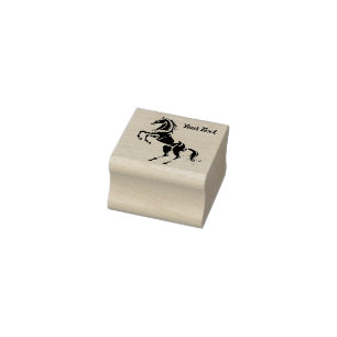 Horse Neon Light Glitch Retro Style Rubber Stamp