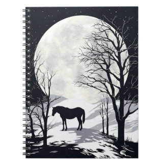 Horse Notebook | Full Moon with Horse Silhouette