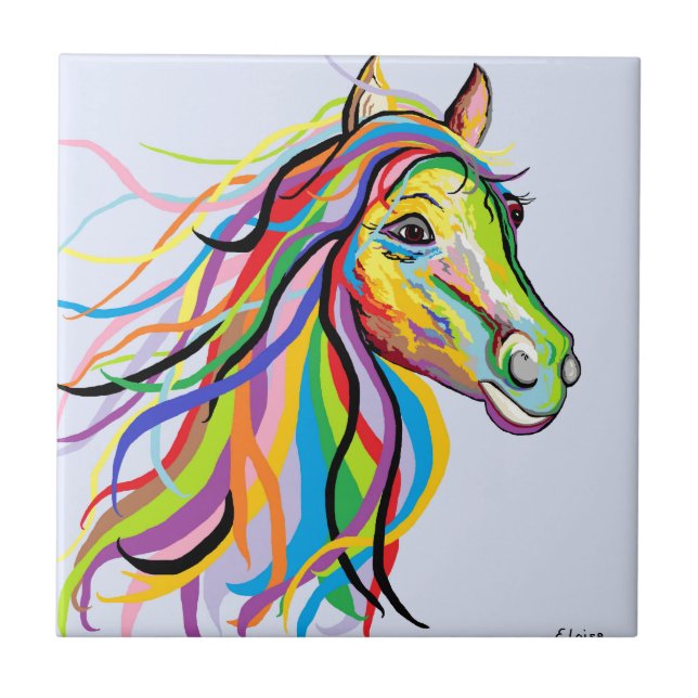 Horse of a Different Colour Ceramic Tile (Front)