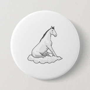 Horse on Cloud 7.5 Cm Round Badge