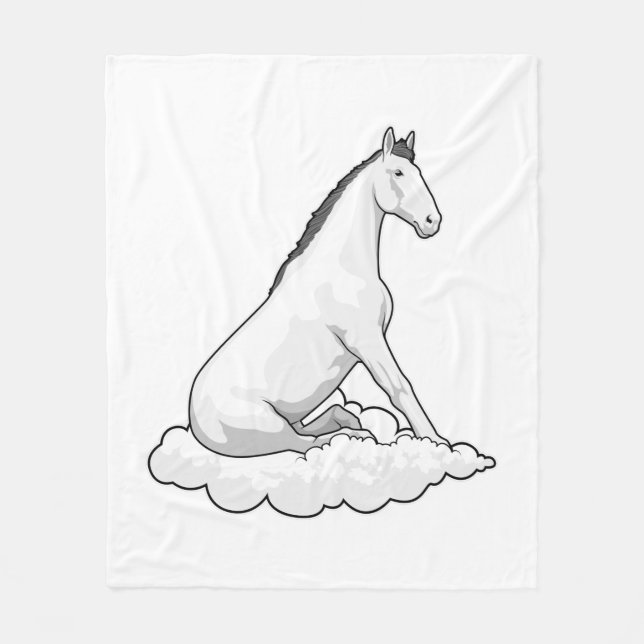 Horse on Cloud Fleece Blanket (Front)