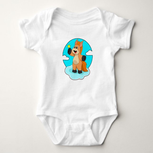 Horse on Clouds Baby Bodysuit (Front)