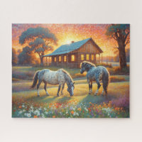 Horse on Farm Wildflower Meadow