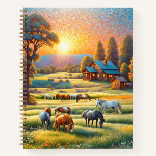 Horse on Farm Wildflower Meadow Notebook