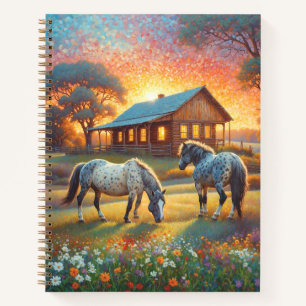 Horse on Farm Wildflower Meadow Notebook