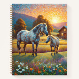 Horse on Farm Wildflower Meadow Notebook