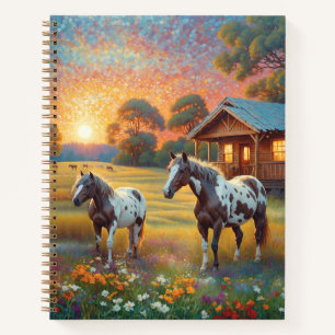 Horse on Farm Wildflower Meadow Notebook