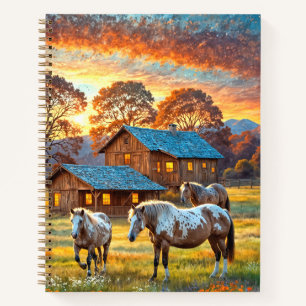 Horse on Farm Wildflower Meadow Notebook
