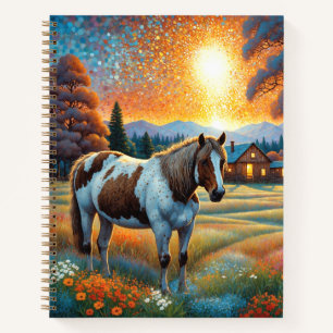 Horse on Farm Wildflower Meadow Notebook