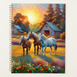 Horse on Farm Wildflower Meadow Planner<br><div class="desc">Horses on Farm Wildflower Meadow. Beautiful Puzzles,  planners,  notebooks with this design in my stores..  Lots of art in my stores.  Add this art to other products,  add text.</div>
