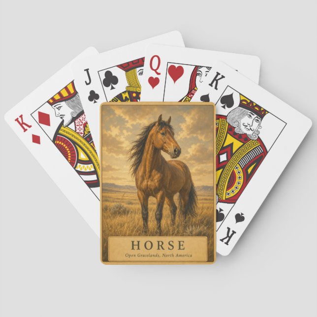 Horse Open Grasslands VINTAGE Playing Cards (Back)