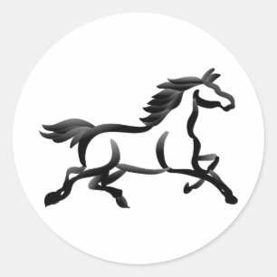 Horse Outline Classic Round Sticker