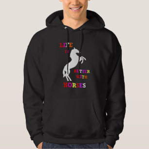 Horse Owner Life Horses Horseback Riding Woman Equ Hoodie