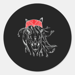 Horse Owner Red Ndana Horseck Riding Pony Lover Gi Classic Round Sticker