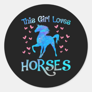 Horse Owner This Girl Loves Horses Equestrian Ride Classic Round Sticker