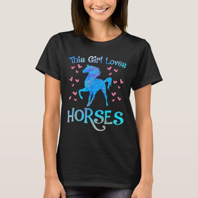 Horse Owner This Girl Loves Horses Equestrian Ride T-Shirt (Front)