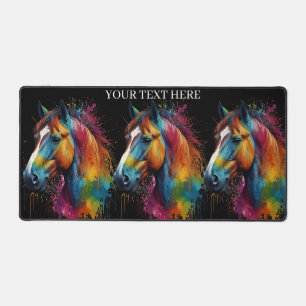 Horse painted design desk mat