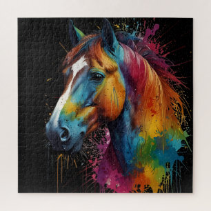 Horse painted design difficult  jigsaw puzzle