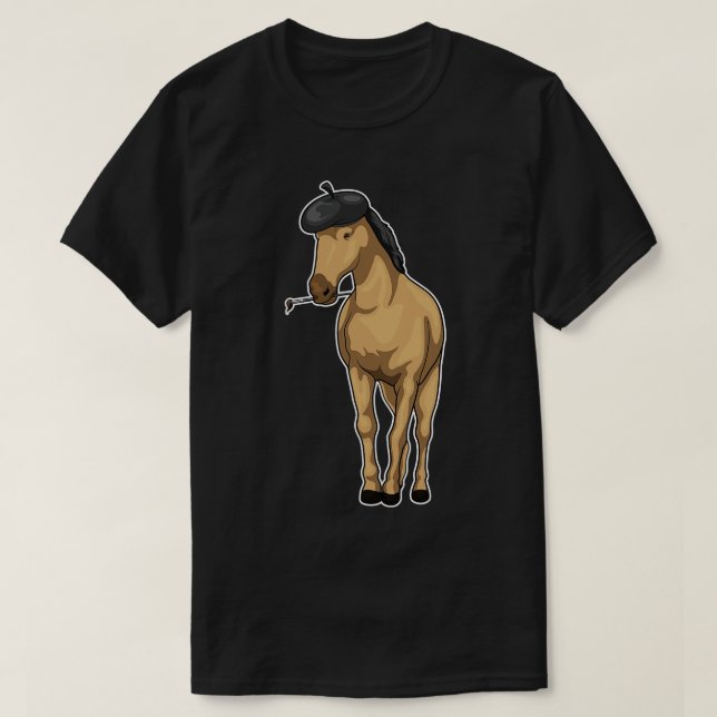 Horse Painter Paint brush T-Shirt (Design Front)