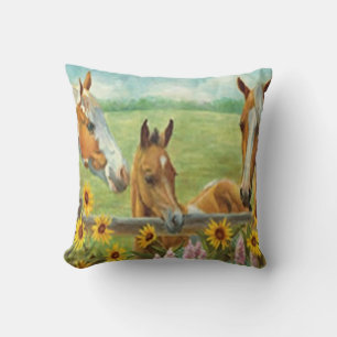 Horse Painting Reversible Pillow