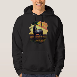 Horse Painting Vintage Retro Horseback Riding Hors Hoodie