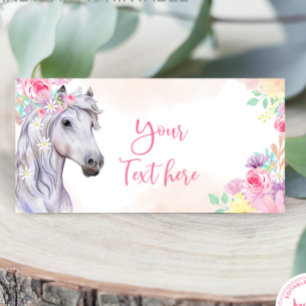 Horse Party Folded Place Card