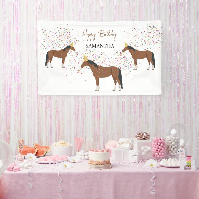 Horse Partying Farm Animals Birthday  Banner (Party)