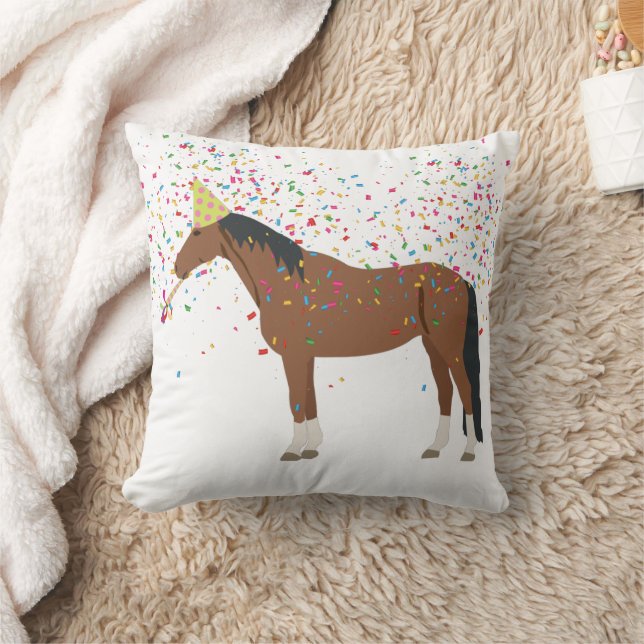 Horse Partying Farm Animals Having a Party  Cushion (Blanket)