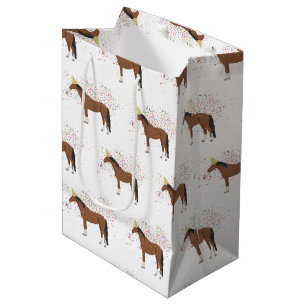 Horse Partying Farm Animals Having a Party Medium Gift Bag
