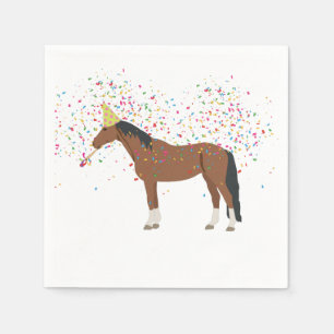 Horse Partying Farm Animals Having a Party Napkin