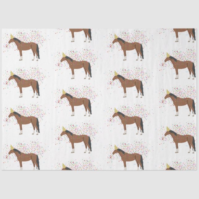 Horse Partying Farm Animals Having a Party Tissue Paper (Front)