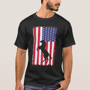 Horse Patriot Usa Flag Horseback Equestrian Horse T-Shirt