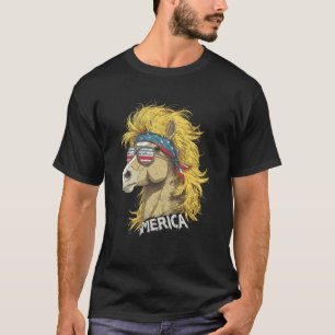 Horse - Patriotic USA 4th of July American Flag Fu T-Shirt