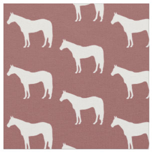 Horse Pattern on Red Choose Your Colour Fabric