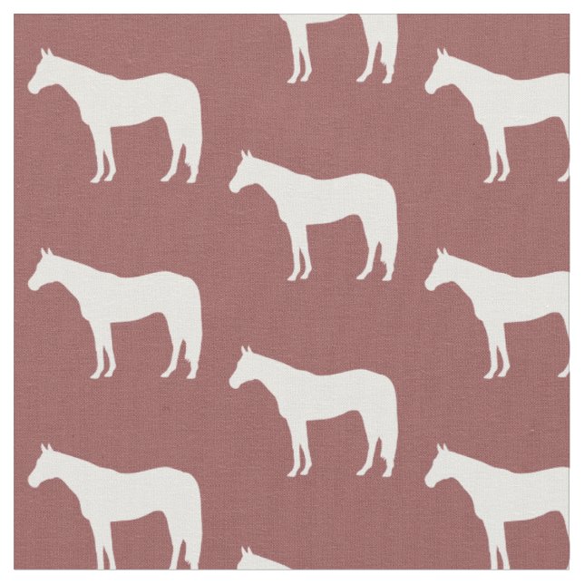 Horse Pattern on Red Choose Your Colour Fabric (Close Up)