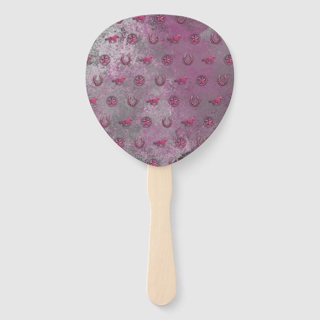 Horse Pattern (Pink) Hand Fan (Front)
