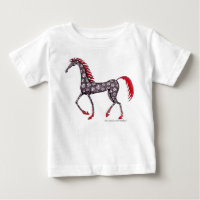 Horse pen ink drawing baby t-shirt design
