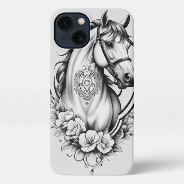 Horse pencil art iPhone case (Back)