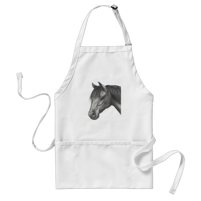 HORSE: PENCIL ART: REALISM STANDARD APRON (Front)