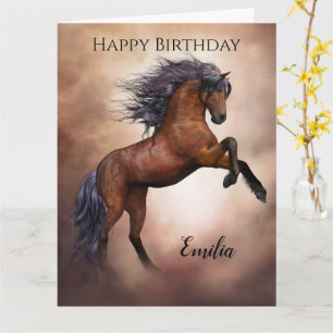 Horse personalised birthday greeting card