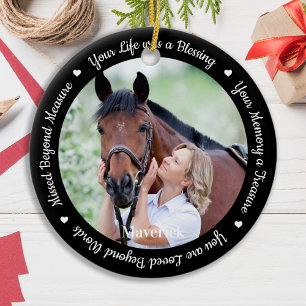 Horse Personalised Memorial Pet Loss Modern Photo Ceramic Ornament