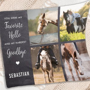 Horse Pet Memorial 4 Photo Collage Fleece Blanket