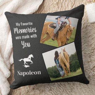 Horse Pet Memorial Keepsake Photo Collage Cushion