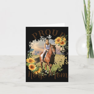 Horse Pet Photo Text Sunflower Accent T Shirt Card