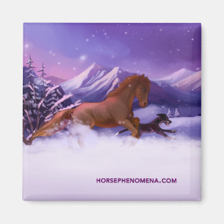 Horse Phenomena Winter Magnet