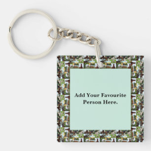 Horse Photo Collage Frame Template, Key Ring