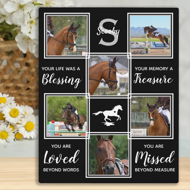 Horse Photo Collage - Memorial Gift - Horse Photo Plaque (Creator Uploaded)