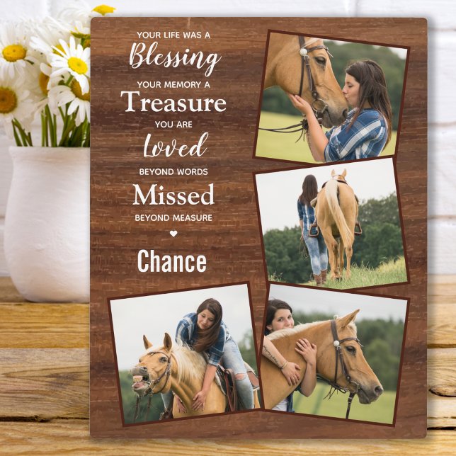 Horse Photo Rustic Wood Keepsake Memorial Plaque (Creator Uploaded)